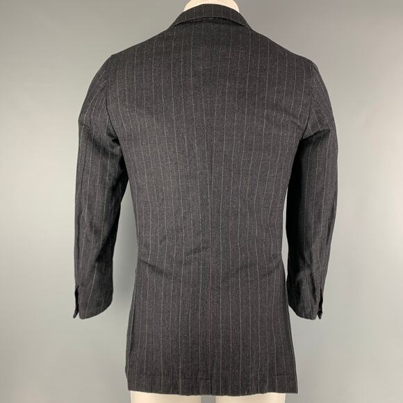CARRACCI Chest Size 34 Grey Purple Pinstripe Single breasted Sport Coat - Picture 3 of 5